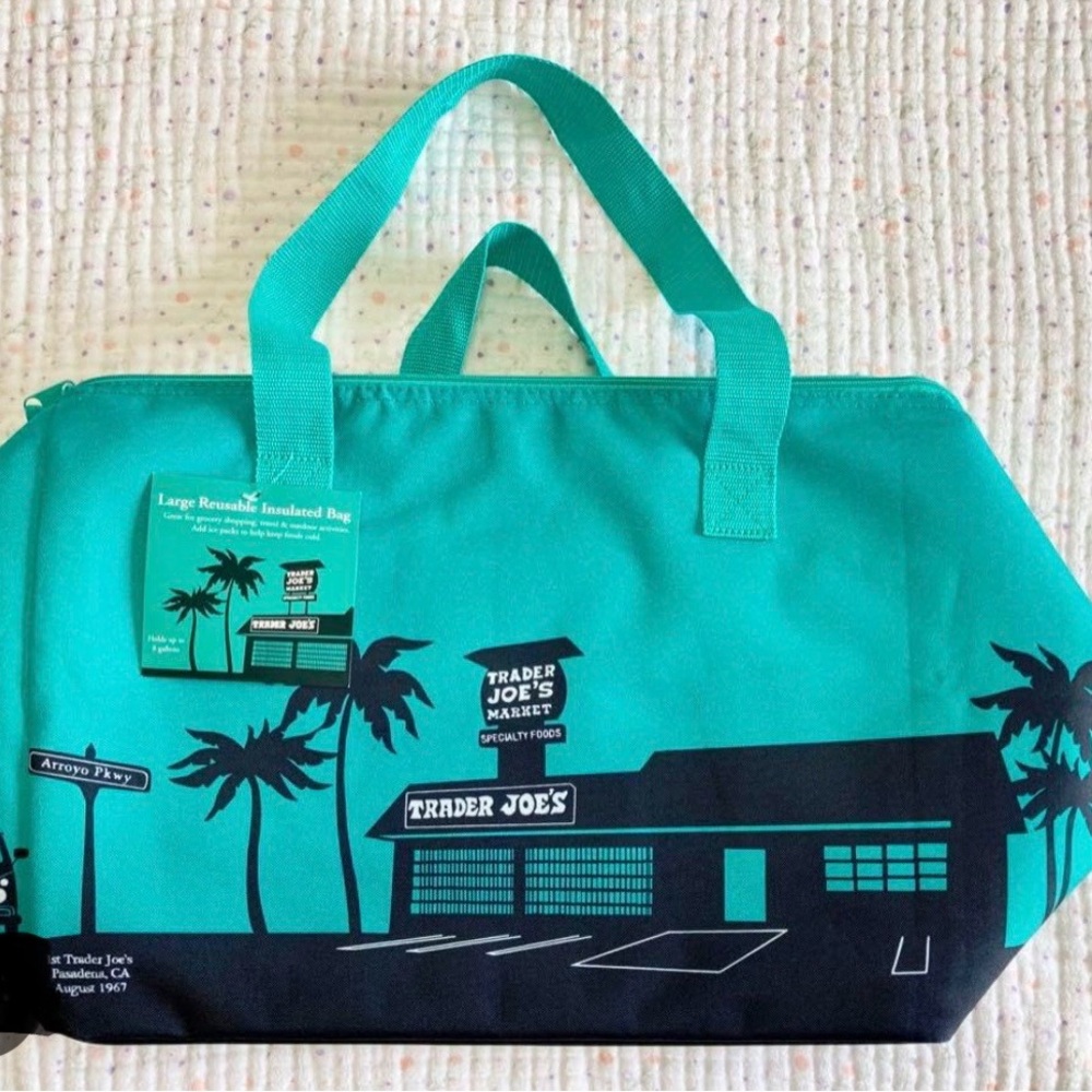 Blue Shoulder Bags with Palm Tree Design